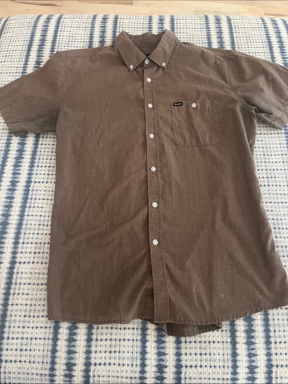 Brixton Short-Sleeve Button-Down Shirt in Brown
